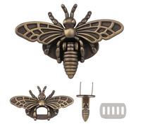 Neel Blue Metal Bee Shaped Twist Turn Lock, Retro Bag Clasp Hardware - Bronze