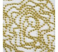 Neel Blue Metallic Bead Chain For Christmas Tree Decoration - Gold - 24Ft