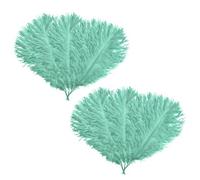 Neel Blue Mint Ostrich Feather Plume, 10Pcs Natural Feather Fringe, 35-40 Cm