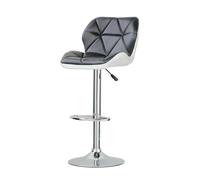 Neel Blue Modern Barstool, PU Leather Swivel Height Adjustable Chair - Black Neel Blue Black