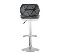 Neel Blue Modern Swivel Bar Stool, Adjustable Height Faux Leather Breakfast Modern Chair, Black