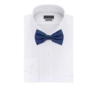Neel Blue Navy Satin Polyester Bow Tie For Casual & Formal Wear, Wedding Party Accessory