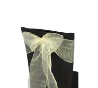 Neel Blue Organza Chair Sashes Wider Fuller Bow for Party Decoration, 17cm x 280cm in Lemon | Size: 17 cm x 280 cm Neel Blue Lemon 17 cm x 280 cm