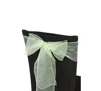 Neel Blue Organza Chair Sashes Wider Fuller Bow for Party Decoration, 17cm x 280cm in Light Green | Size: 17 cm x 280 cm Neel Blue Light Green 17 cm x 280 cm