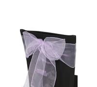 Neel Blue Organza Chair Sashes Wider Fuller Bow for Party Decoration, 17cm x 280cm in Lilac | Size: 17 cm x 280 cm Neel Blue Lilac 17 cm x 280 cm