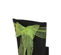 Neel Blue Organza Chair Sashes Wider Fuller Bow for Party Decoration, 17cm x 280cm in Olive | Size: 17 cm x 280 cm Neel Blue Olive 17 cm x 280 cm