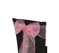 Neel Blue Organza Chair Sashes Wider Fuller Bow for Party Decoration, 17cm x 280cm in Rose | Size: 17 cm x 280 cm Neel Blue Rose 17 cm x 280 cm