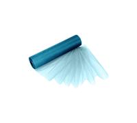 Neel Blue Organza Roll Snow Sheer Glitter Fabric, Chair Bow Sash - 25m x 29cm in Turquoise | Size: 25m x 29 cm Neel Blue Turquoise 25m x 29 cm