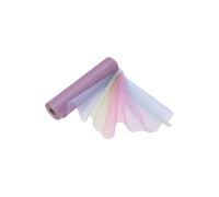 Neel Blue Organza Roll Snow Sheer Glitter Fabric, Chair Bow Sash - 25m x 29cm | Size: 25m x 29 cm Neel Blue Multicolor 25m x 29 cm