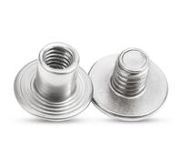 Neel Blue Pack Of 10 Flat Head Screwback Studs, L(10mm) W(10mm) Chicago Rivet, Silver