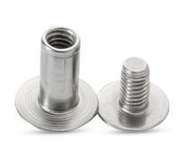 Neel Blue Pack Of 10 Flat Head Screwback Studs, L(10mm) W(30mm) Chicago Rivet, Silver