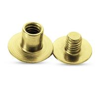 Neel Blue Pack Of 10 Flat Head Screwback Studs, L(9mm) W(13mm) Chicago Rivet, Gold