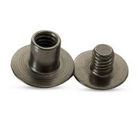 Neel Blue Pack Of 10 Flat Head Screwback Studs, L(9mm) W(13mm) Chicago Rivet, Gunmetal