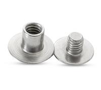 Neel Blue Pack Of 10 Flat Head Screwback Studs, L(9mm) W(13mm) Chicago Rivet, Silver