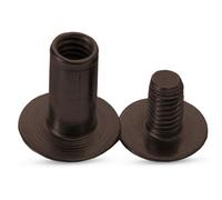Neel Blue Pack Of 10 Flat Head Screwback Studs, L(9mm) W(20mm) Chicago Rivet, Black
