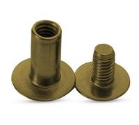 Neel Blue Pack Of 10 Flat Head Screwback Studs, L(9mm) W(20mm) Chicago Rivet, Bronze