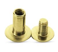 Neel Blue Pack Of 10 Flat Head Screwback Studs, L(9mm) W(20mm) Chicago Rivet, Gold