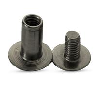 Neel Blue Pack Of 10 Flat Head Screwback Studs, L(9mm) W(20mm) Chicago Rivet, Gunmetal