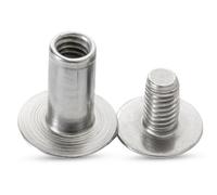 Neel Blue Pack Of 10 Flat Head Screwback Studs, L(9mm) W(20mm) Chicago Rivet, Silver