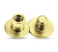 Neel Blue Pack Of 10 Flat Head Screwback Studs, L(9mm) W(6mm) Chicago Rivet, Gold
