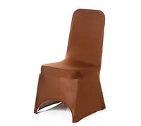 Neel Blue Pack of 10 Plain Chair Covers Spandex Fabric Stretchy Chair Slipcover in Chocolate Neel Blue Chocolate