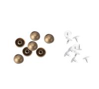 Neel Blue Pack Of 100 Bronze Metal Round Domed Mushroom Punk Stud Rivets - 10mm