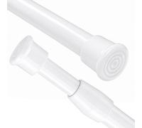 Neel Blue Pack Of 2 White Extendable Curtain Poles - 30Cm-50Cm