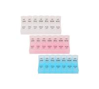 Neel Blue Pack of 3 7-Day 2-Times A-Day Pill Organiser - 14 Compartment Neel Blue Multicolor