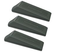 Neel Blue Pack Of 3 Door Wedge Stoppers, Non-Slip Rubber Door Stops, Grey