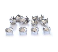 Neel Blue Pack Of 50 Silver Low Cone Punk Studs Hand Pressed Rivets - 9mm