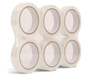 Neel Blue Pack Of 6 Clear Adhesive Tape - 24mm X 66 Meters