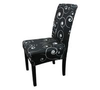 Neel Blue Paisley Pattern Universal Dining Chair Cover, Black - Pack Of 1