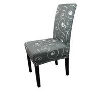 Neel Blue Paisley Pattern Universal Dining Chair Cover, Grey - Pack Of 1