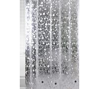 Neel Blue Pebbles Printed 3D Effect PEVA Shower Curtain - 180cm x 180cm in Clear | Size: 180 cm width x 200 cm drop Neel Blue Clear 180 cm width x 200 cm drop