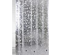 Neel Blue Pebbles Printed 3D Effect PEVA Shower Curtain with Bottom Magnets - 180cm x 180cm in Clear | Size: 180 cm width x 200 cm drop Neel Blue Clear 180 cm width x 200 cm drop