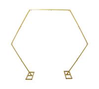 Neel Blue Pentagon Arch Stand Metal Backdrop Stand Garden Arbors - 6.5Ft, Gold