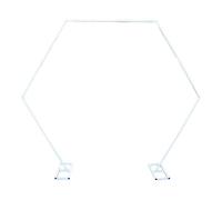 Neel Blue Pentagon Arch Stand Metal Backdrop Stand Garden Arbors - 6.5Ft, White