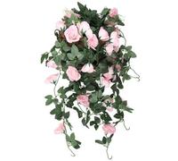Neel Blue Pink Artificial Rose Flower Hanging Vines Silk Garland, 18 Flowers, 110Cm(3.6Ft)