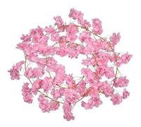 Neel Blue Pink Artificial Silk Rose Flower Cherry Blossom Garland Vines, 144 Head, 180Cm