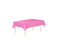 Neel Blue Plain PVC Tablecloth, Plastic Table Cover, 138cm x 247cm in Dark Pink | Size: 138 cm x 247 cm Neel Blue Dark Pink 138 cm x 247 cm
