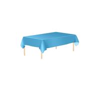 Neel Blue Plain PVC Tablecloth, Plastic Table Cover, 138cm x 247cm in Light Blue | Size: 138 cm x 247 cm Neel Blue Light Blue 138 cm x 247 cm