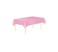 Neel Blue Plain PVC Tablecloth, Plastic Table Cover, 138cm x 247cm in Light Pink | Size: 138 cm x 247 cm Neel Blue Light Pink 138 cm x 247 cm