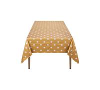 Neel Blue Polka Dot Tablecloth, Plastic Table Cover, 137cm x 274cm in Gold | Size: 137 cm x 274 cm Neel Blue Gold 137 cm x 274 cm