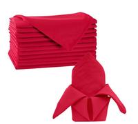 Neel Blue Polyester Christmas Table Napkins - Red - 50Cm X 50Cm - Pack Of 12
