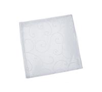 Neel Blue Polyester Damask Table Napkins - White - 50Cm X 50Cm - Pack Of 5