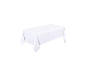Neel Blue Polyester Rectangle Tablecloth - 90" x 132" in White Neel Blue White