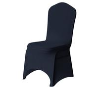 Neel Blue Polyester Spandex Chair Covers For Wedding Decoration - Navy Blue, Pack Of 10
