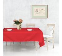 Neel Blue Polyester Tablecloth Rectangular 70 X 108 Inch - Red 5 Pieces