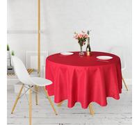 Neel Blue Polyester Tablecloth Round 120 Inch - Red