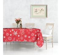 Neel Blue Polyester Xmas Design Tablecloth 60" X 84"